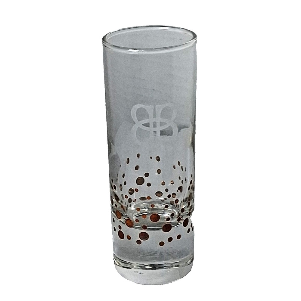 Bailey's Gold Confetti Double Shot Glass 2 oz 4 In Tall Weighted Bottom Clear